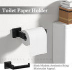 5-Pieces Matte Black Bathroom Accessories Set, 23.6 Inch Bath Towel Bar Set, SUS 304 Stainless Steel Bathroom Hardware Set, Towel Racks for Bathroom Wall Mounted.