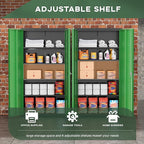 Greenvelly Metal Garage Storage Cabinet, 72" Black Green Tool Steel Locking Cabinet with Doors and 4 Shelves, Tall Cabinets for Garage Storage Systems Lockable File Cabinet for Home Office,Garage