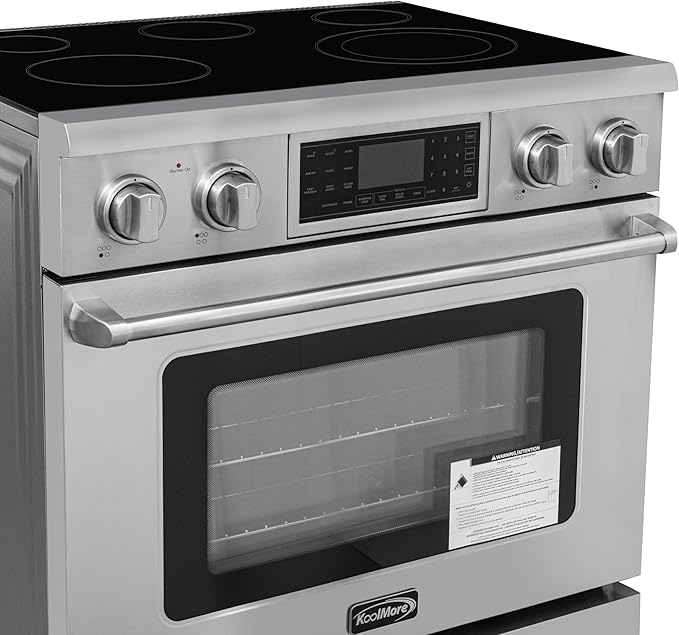 KoolMore KM-TPR-36SS 36 in. Electric Professional Range with Tilt Panel and Digital Controls, Self-Cleaning, 16300W of Power, 240V in Stainless-Steel