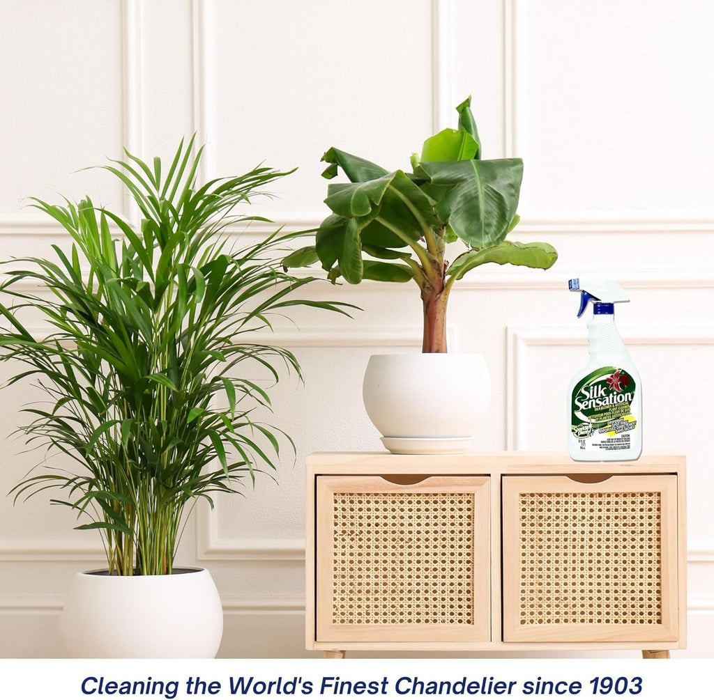 Sparkle Plenty Silk Sensation Artificial Flower & Plant Leaf Cleaner - Fake Flower Dusting Spray - Silk Plant Cleaner Spray No Wipe - Drip Dry Cleaning Supplies for Artificial Tree (32 oz, 3 Pack)