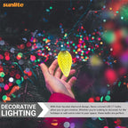 Sunlite 40462 LED C7 Holiday Decorative Light Bulb, 0.4 Watts, E12 Candelabra Base, Faceted Christmas-Lights; Nightlight, Yellow