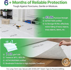 39"x100' Heavy-Duty Floor Protection | Construction Grade Carpet Protector | Drop Cloth Plastic Film for Hardwood Floors | Waterproof Painters Covering with No Residue(Summit White)