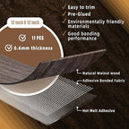 GSCIT Club 11 PCS Walnut Wood Veneer, 12 inch x 12 inch Wood Edge Banding Pre-glued Flexible, Veneer Tape Banding for Cabinet Repair Furniture Restoration