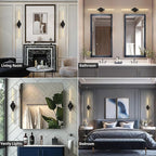 Black Wall Sconces Set of 2, Double Lights 30" Knurled Texture Indoor Wall Light Fixtures, Bathroom Vanity Light Fixtures with Clear Glass, Modern Wall Lamp for Living Room Hallway(Bulb Included)