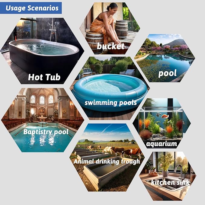 1800W Submersible Water Heater Portable Electric Pool and Hot Tub Immersion Water Heater with Temp Control, WiFi Timer for Bathtub, Spa, Swimming pool, above ground pool and baptismal pool