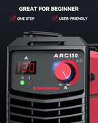 ARCCAPTAIN Stick Welder 110V 130A Mini Welder, Portable MMA ARC Welder Machine for Just One Step, IGBT Inverter Welding Machine with Hot Start, Arc Force, Anti-Stick