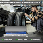 80PCS Modular Wrench Organizer Wrench Holder - Wrench Tool Organizers for Tool Drawer Storage, Wrench Storage Set with Metric & SAE Label, Wrench Rack Tool Gift for Professional Mechanics Men, Blue