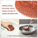 5 Pcs Copper Coated Scourers Copper Scrubbing Pads Scouring Pads 1 PC Steel Wool Scrubber Dish Brush Set with Handle Deep Cleaning Scrubber Silver for Kitchen Cleaning Dishes Pots Pans