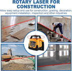 Iglobalbuy Automatic Self-Leveling Rotary Laser Rotating Horizontal & Vertical Laser Level Kit 500M w/Remote Control + Receiver, Leveling Transit Laser Level Red Beam for Construction (Rotary Laser)