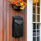 Special Lite Floral Vertical Wall Mount Mailbox - Black Cast Aluminum Mailbox for Wall Mount - SVF-1001-BLK