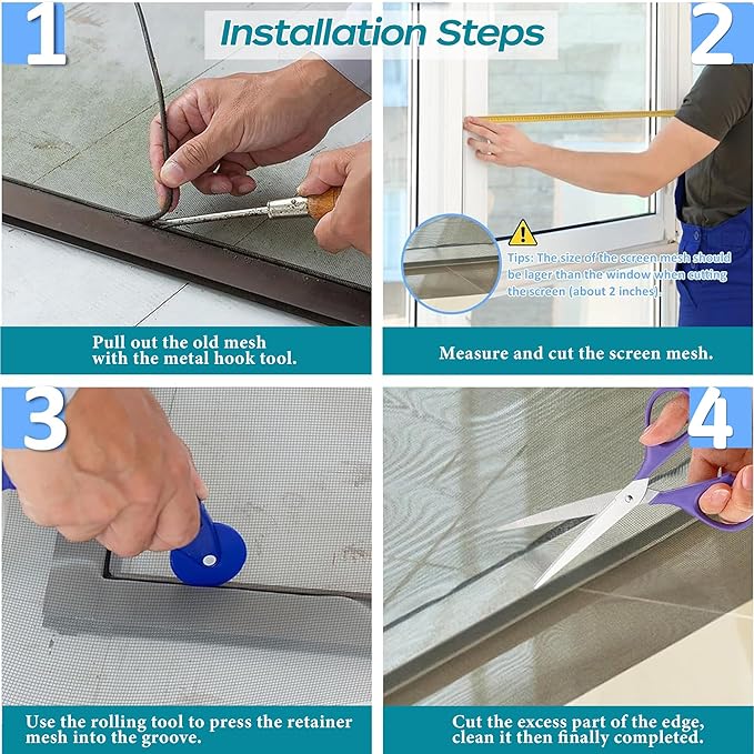 Ultra HD Window Screen – 316 Stainless Steel Durable & High Visibility Screen for Patio, Porch & Pool Areas (48" x84”)