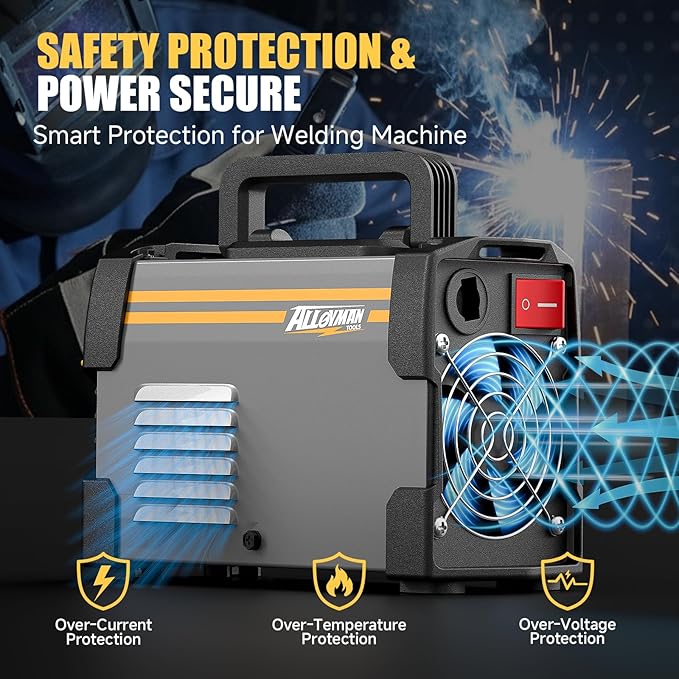 Alloyman 120A Stick Welder 110V for 1/16"-1/8" Rods, LED Display with Digital IGBT Inverter small welding machine, Portable Welding Machine with Hot Start, Arc force and Anti-Stick