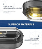 FEMILA 8.5" Oval Bulkhead Light, Outdoor Wall & Ceiling Flush Mount Sconce, Nautical Outdoor Lighting Aluminum with Ripple Glass, Outdoor Wall Sconce for Porch Patio Garage, 4FYX104F BK SW