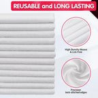 FIXSMITH White Microfiber Cleaning Cloth, Pack of 50, 16"X12" Cleaning Rags for Housekeeping and Kitchen, Reusable Shop Towels, Microfiber Towels for Cars, Lint Free, Scratch-Free, Highly Absorbent