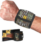 HiRui Magnetic Wristband for Tools – Ultra-Strong 15 Neodymium Magnets Hold Screws, Nails & Bits, Dual Pockets – Hands‑Free for DIY, Home Repairs, Auto – Gift‑Ready for Dad, Husband, Grandpa (CAMO)