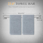 10-Pieces Brushed Nickel Bathroom Hardware Accessories Set,23.6 Inch Towel Bar Set,Stainless Steel Bathroom Hardware Set Towel Holder Set for Bathroom,Wall-Mounted Bathroom Accessories Kit