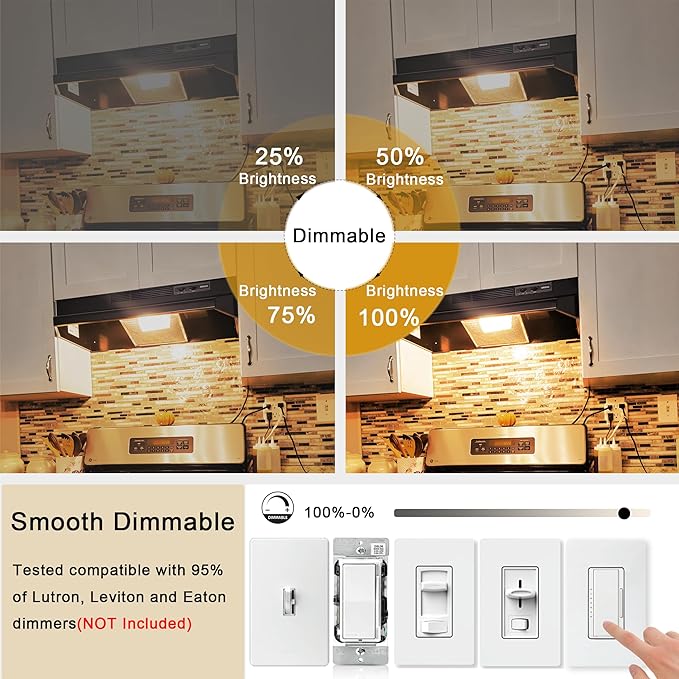 2.5 Inch E17 Intermediate Base LED Filament Bulb 360 Lumens, 2700K Soft White Dimmable Appliance Bulb AC 120V, UL Certified T8 Microwave Light Bulbs Under Hood for Refrigerator Stove 6Pack