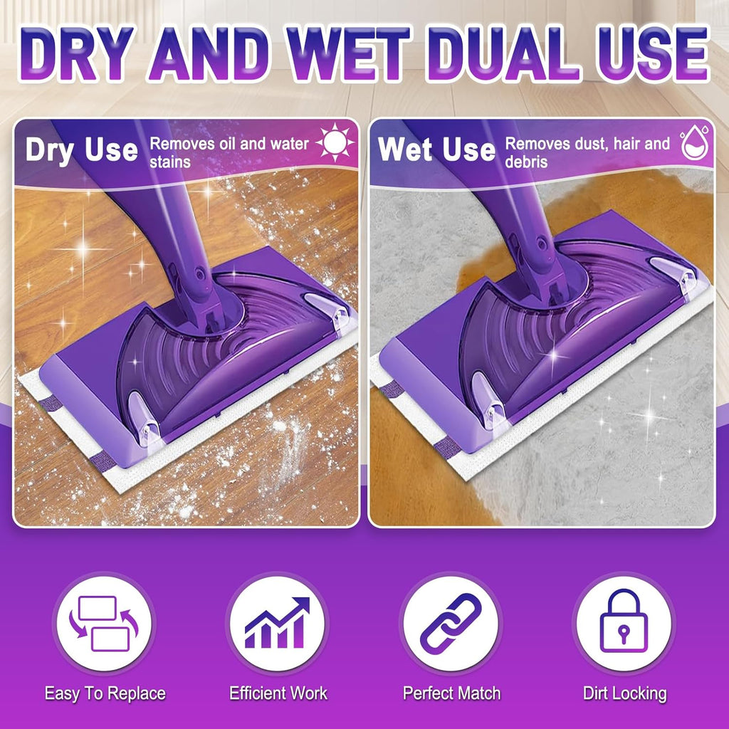 60Pack Mopping Pad Refill for swiffer Wetjet Mop Compatible with swiffer Wet Pads Refill Replacement for swiffer Wet Jet Pads Disposable Multi Surface Floor Mop Pads, Thickness & Absorbent