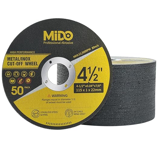 50 PCS Cut Off Wheels Angle Grinder Cutting Disc 4-1/2" x .045" x 7/8" Ultra Thin Cut Off Wheel for Metal