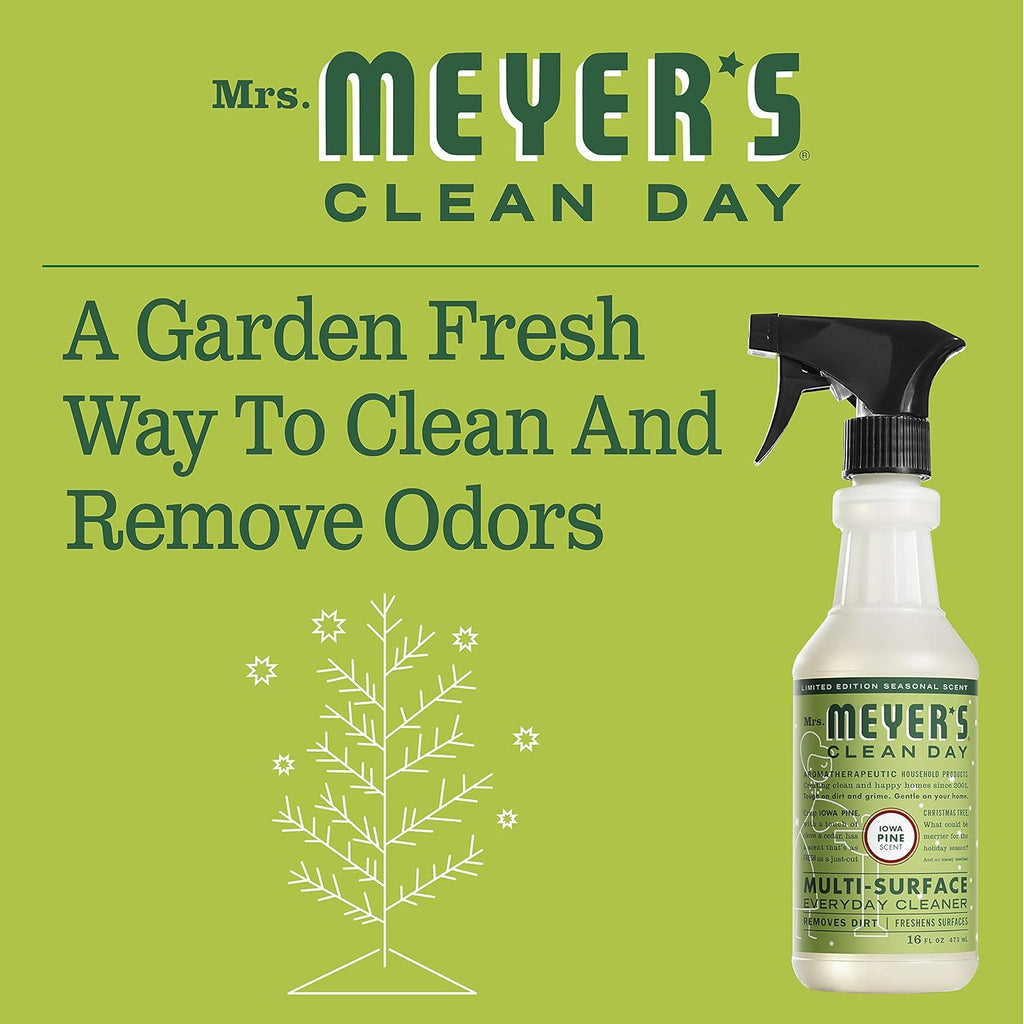 MRS. MEYER'S CLEAN DAY Multi-Surface Cleaner Spray, Cruelty Free Formula, Iowa Pine, 16 fl. Oz (Pack of 3)
