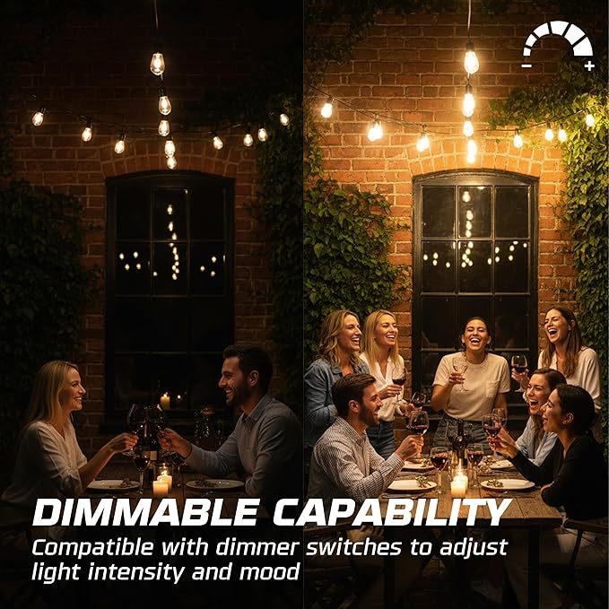 OHLECTRIC Yellow Night Light Bulbs (10-Pack) 11-Watt S14 Sign Bulb, Decorative Light Bulbs, E26 Medium Base, Colorful Bulbs, Dimmable, Sign Replacement Lamp for Indoor & Outdoor Use. Avg Hours 5000