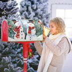 Kawani Winter Magnetic Snowman Trees Snow Mailbox Covers - Standard Size 25.5x21 Inch - Xmas Holiday Post Letter Box Cover for Garden Yard Decor