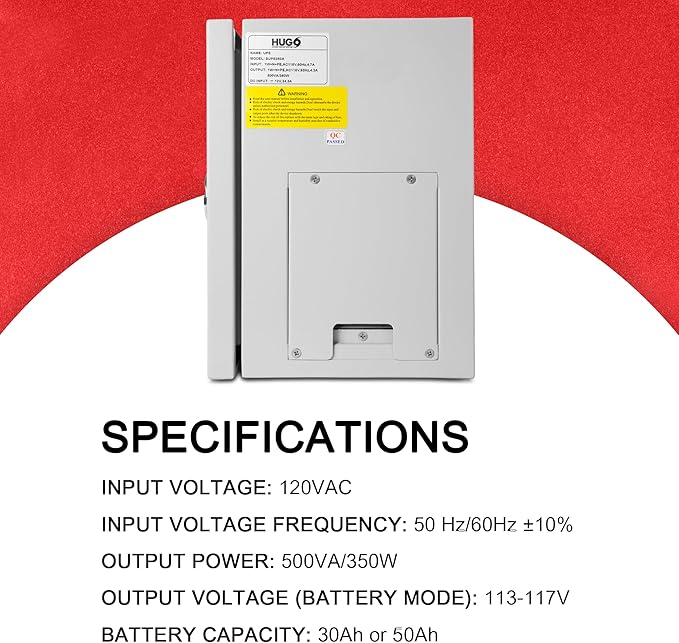 HUGO Battery Backup for Tankless Hot Water Heater & Gas Appliances L30 with Flow Kit