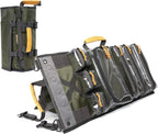 Heavy Duty Roll Up Tool Bag Organizer w/Kickstand for Upright Visibility & Easy Access, 7 Pockets w/Zippers, Multiple Carrying & Hanging Handles, Magnetic & Elastic Organizers, Adjustable Strap