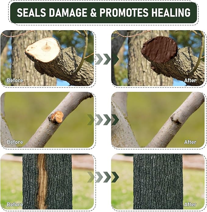 Tree Wound Sealer & Dressing, 500g Tree Pruning Sealer for Cut, Damaged Bark, Grafting – Effective Tree Repair Sealant for Shrub, Bonsai, Rose, Orchard | Horticulture Grade Seal Formula
