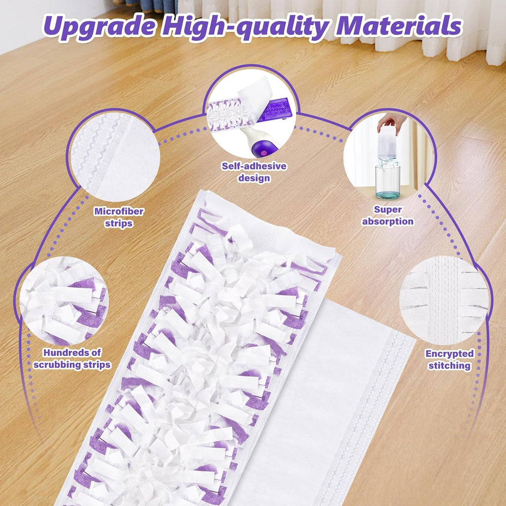 Disposable Mop Pads Refills for Swiffer Power Mop: 20 Pcs Wet Dry Pad for Multi-Surface Floor Cleaning - Mopping Replacement for Tile Hardwood - Sweeping Cloths for Home Kichen