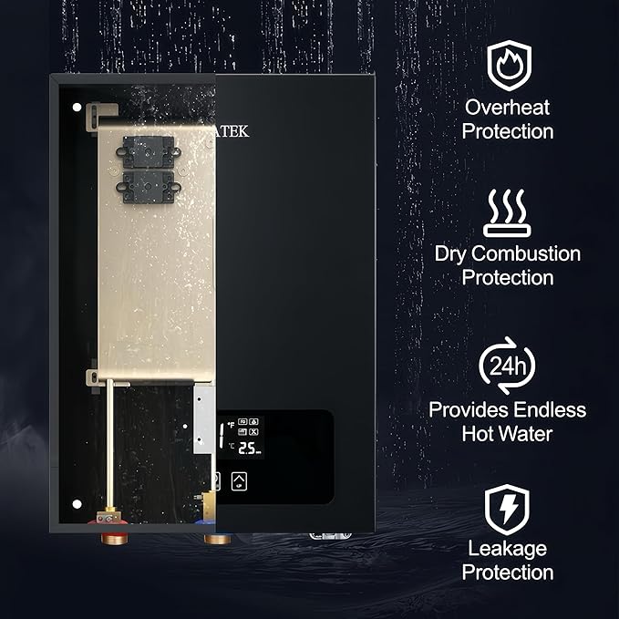 Electric Tankless Water Heater SIVUATEK 18kW, 240V - On-Demand Hot Water for Whole House - ETL Certified, Self Modulating - Compact Design for Easy Installation - for 3 Point of Use Hot Water