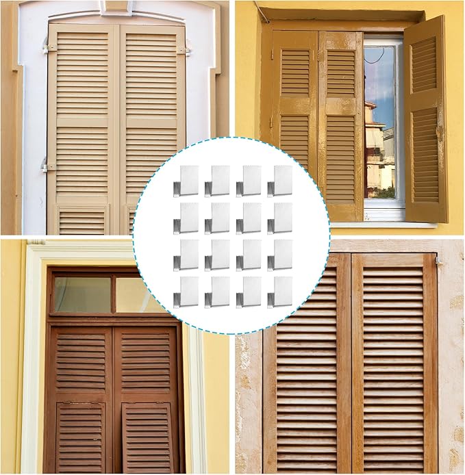 40 Pack Hurricane Window Clips, Silver Steel Hurricane Board-Up Clips Fits 1/2 inch Thick Plywood/Brick/Wood & Stucco, Used to Secure Plywood Hurricane Shutters