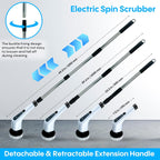 Generic Befrima Electric Spin Scrubber 7 in 1 - Waterproof Electric Cleaning Brush, Cordless Shower Scrubber with Adjustable Handle, Electric Spin Scrubber 360° and Dual Speed for Cleaning Bathroom