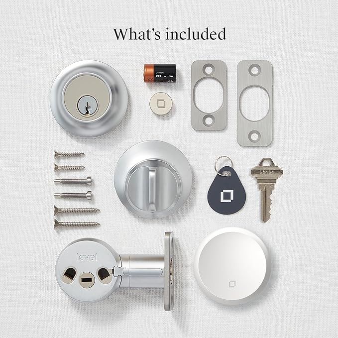 Level Lock+ (Wi-Fi) Smart Lock - World's Smallest Smart Lock Plus Apple Home Keys - Lock/Unlock from Anywhere - Level App for iOS & Android - Works with Apple Home, Alexa, Google Home (Satin Chrome)