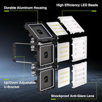 STASUN 2 Pack 150W LED Flood Lights, Mini Series Outdoor Floodlight, 15000LM 6000K Daylight White IP66 Waterproof 3 Adjustable Heads LED Exterior Flood Light for Yard, Driveway, Garage, Patio, Porch