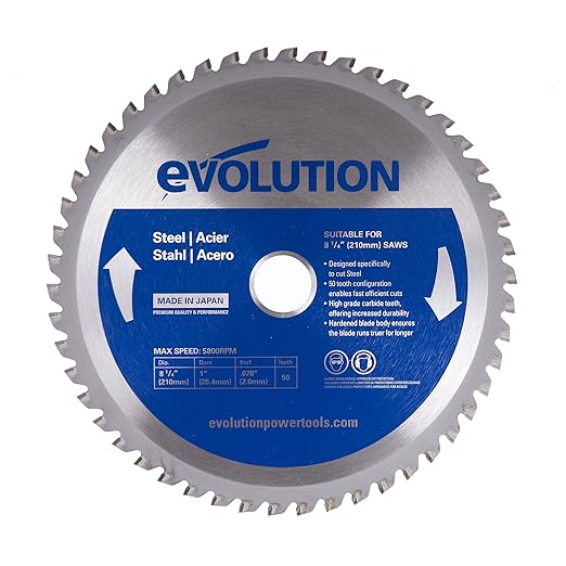 Evolution Power Tools 8-1/4BLADEST 8-1/4-Inch Steel Cutting Blade with 1-Inch Arbor