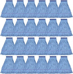 Matthew Cleaning Heavy Duty Mop Head Commercial Grade Replacement for General and Floor Cleaning, Wet Industrial Blue Cotton Looped End String Head Refills (Case of 24) Blue