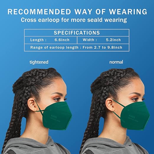 Hotodeal KN95 Face Mask 20 PCS,5 Layers Cup Dust Mask Against PM2.5 from Fire Smoke, Dust, for Men, Women, Essential Workers(Green)