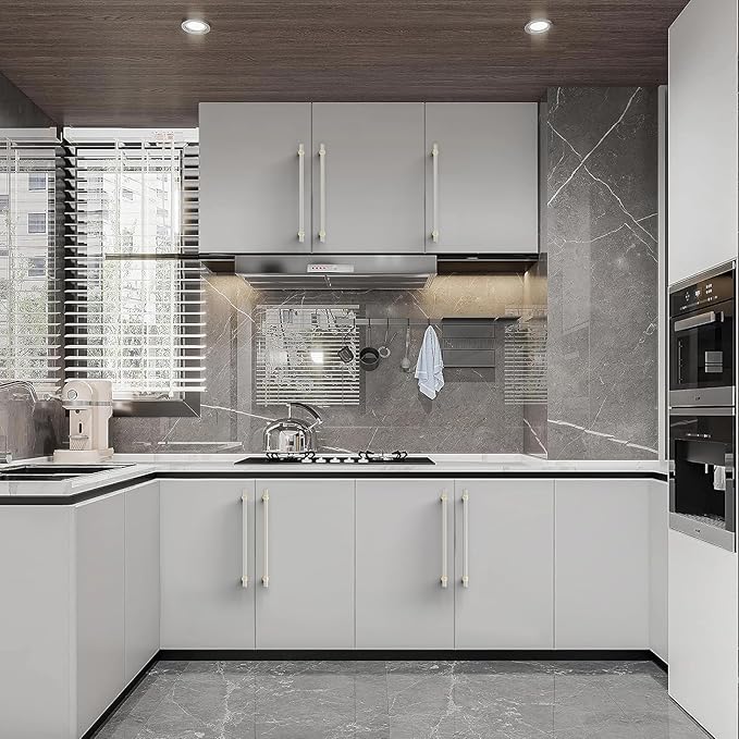 Asidrama 10 Pack 12.6 Inch(320mm) Champagne Bronze and Brushed Satin Nickel Kitchen Cabinet Handles, Cabinet Pulls Kitchen Cabinet Hardware Cupboard Handles Drawer Pulls