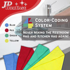 Microfiber Cleaning Cloths,12 Pack, 12"x12", All-Purpose, Softer, Highly Absorbent, Lint-Free, Reusable, Washable Pro Towel 4 Colors for House, Kitchen, Bathroom, Car, Office