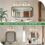 DORESshop 3-Light Brushed Nickel Bathroom Light Fixtures, Crystal LED Bathroom Lights Dimmable Light with Clear Glass Shade,Vanity Lights for Living Room 5CCT