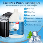 Ice Machine Cleaner Maker Descaler - Nickel Safe Descaler, Ice Maker Cleaner Compatible with Whirlpool, Scotsman, KitchenAid, Affresh, Hoshizaki, GE Opal Cleaning Kit, (1Gallon, 33 Uses)