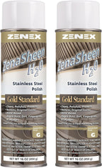 Zenex ZenaSheen H20 Stainless Steel Polish - Professional-grade Water-based Metal Cleaner, Polish & Protectant | Remove Grime & Restore Shine | Stainless Steel, Chrome, Brass & More | 16 oz (2 Pack)
