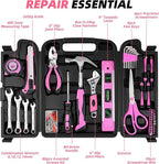 125 PCS Pink Household Tool Set, Pink Ladies Basic House DIY Toolkit Set for Home Garage Office College Dormitory Use, Hand Tool Kits for Women