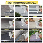 Concrete Crack Filler, 3.3 LB High Elasticity Cement Crack Filler, Gray Self Leveling Concrete Hole Repair, Flexible Liquid Concrete Sealant for Driveway, Walkway, Foundation, Patio, Joint, Outdoor