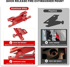 Quick Release Fire Extinguisher Mount - Aluminum Adjustable UTV Roll Bar Fire Extinguisher Holder Mounting Bracket for Jeep Wrangler TJ JK JL JKU Polaris RZR Ranger Can-Am X3, Red