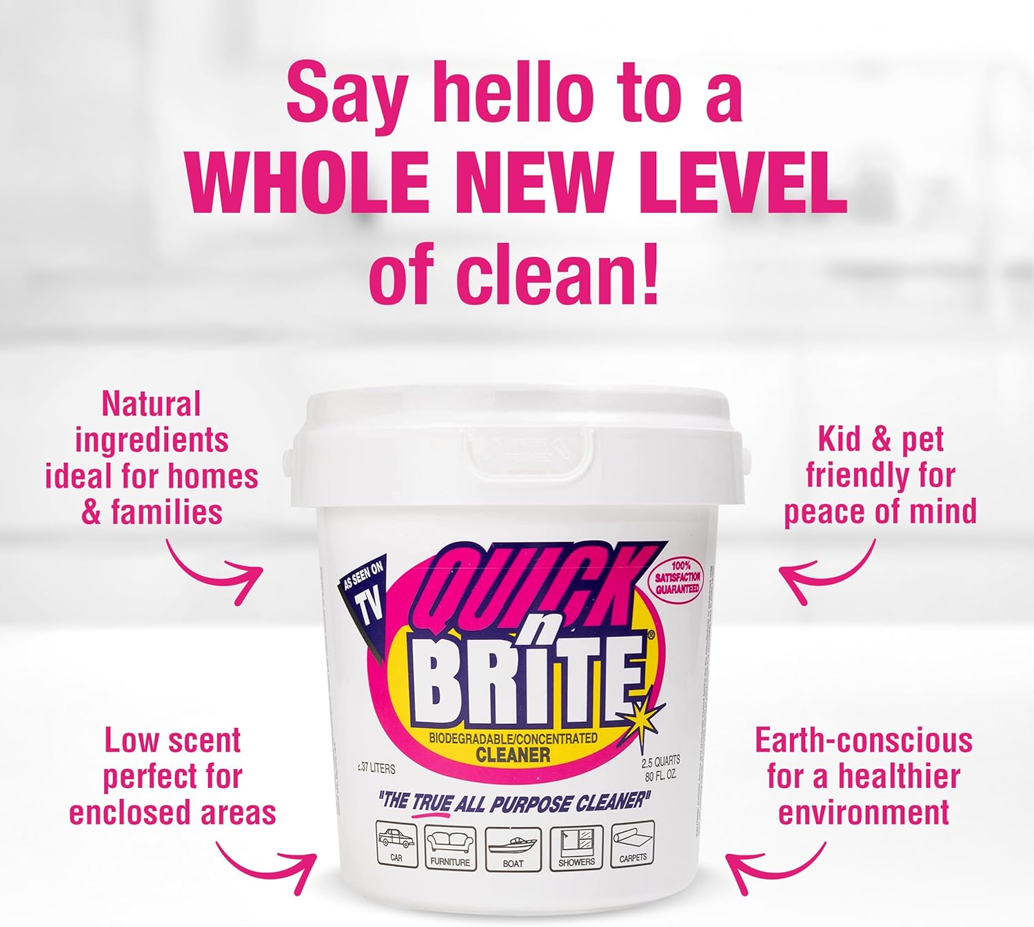 Quick 'n Brite All Purpose Cleaning Paste – Miracle Cleaner for Tough Stains, Biodegradable, Non-Toxic, Pet-Safe, Multi-Surface Stain Remover, Made in USA, 80 Oz