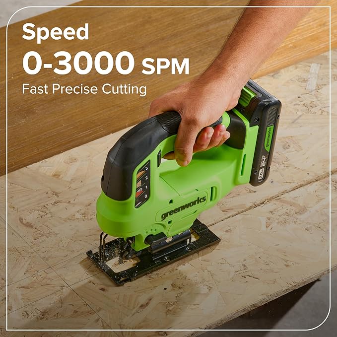 Greenworks 24V Cordless Brushless 8PCs Combo, Drill+Impact Driver+Circular Saw+Recip Saw+Jig Saw+Sander+Flashlight+Oscillating Tool (2) 2.0Ah+4.0Ah Batteries (24,000mAh Power Bank) 65W USB-C Charger