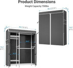 VIPEK V2C Heavy Duty Clothes Rack with Upgraded Polyester Cover, Metal Portable Closet with Adjustable Shelves & Hanging Rods, Freestanding Wardrobe Closet for Bedroom, Max Load 700LBS