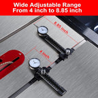 Table Saw Gauge Dia Indicator for Table Saw and Band Saw,0.01mm Accuracy Calibration Tool,Table Saw Jig Guide Fits for 3/4" T Slot U Slot,Table Saw Accessories for Woodworking,Machinery